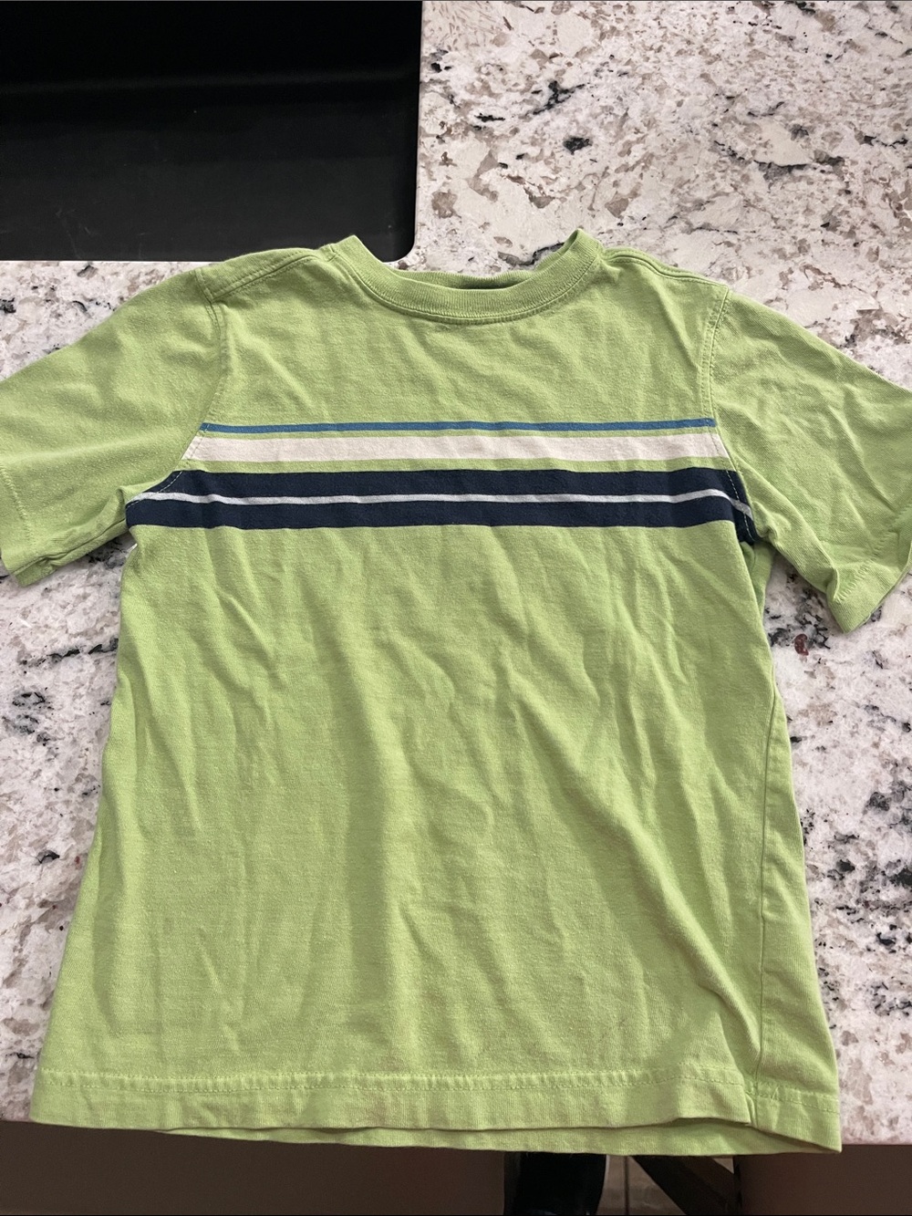 jumping beans Lime Green Short Sleeve Tee with Navy & White Stripes